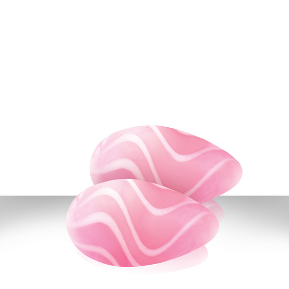 Розовые стеклянные вагинальные шарики CRYSTAL KEGEL EGGS - стекло