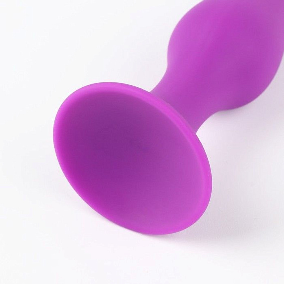 Фиолетовая коническая силиконовая анальная пробка Soft - 13 см. от Intimcat