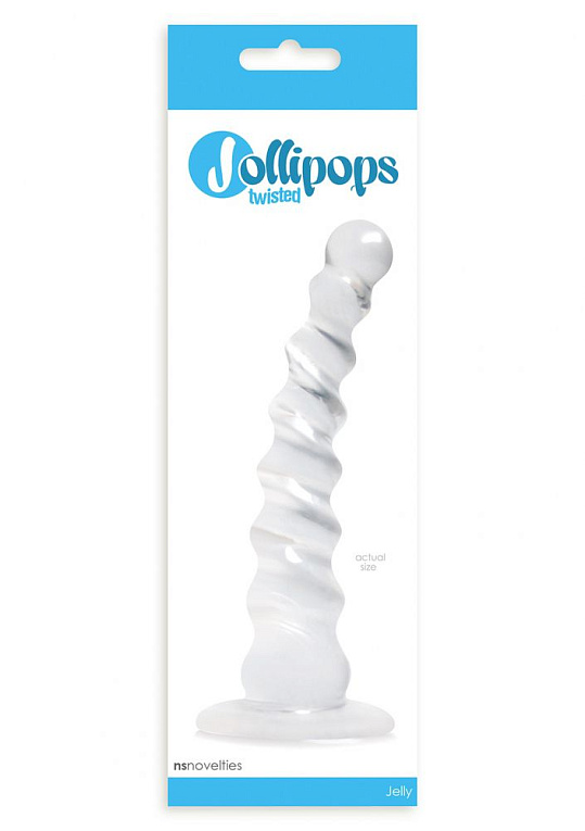 Рифленый прозрачный анальный стимулятор Jollipops - 15,2 см.