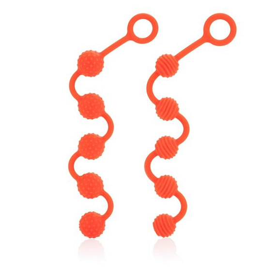 Набор оранжевых анальных цепочек Posh Silicone O Beads от Intimcat