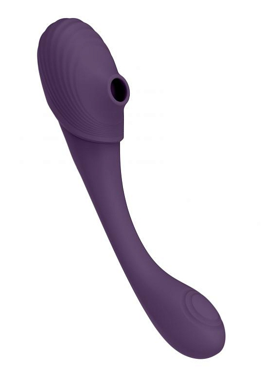 Фиолетовый двусторонний гибкий импульсно-волновой вибромассажер Mirai - 23,4 см. Shots Media BV