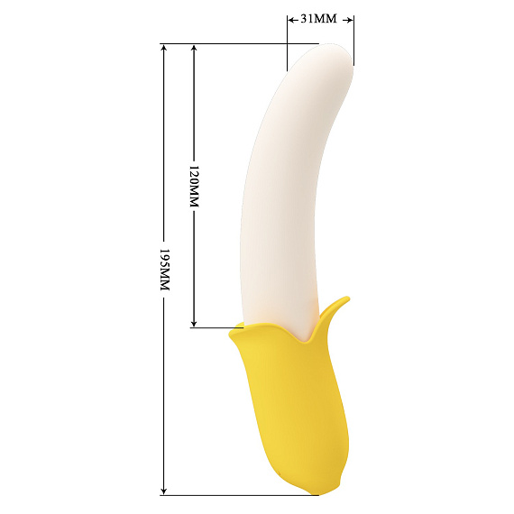 Силиконовый вибратор Banana Geek - 19,5 см. - фото 5