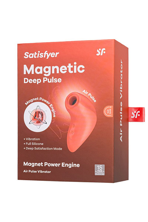 Оранжевый вакуумный стимулятор Magnetic Deep Pulse - фото 5