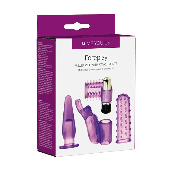 Фиолетовый вибронабор Foreplay Couples Kit - анодированный пластик, TPE