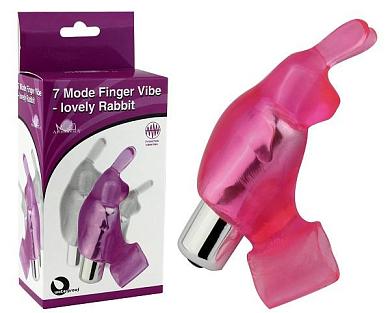 Розовая вибронасадка на пальцы 7 Model Finger Vibe-lovely Rabbit
