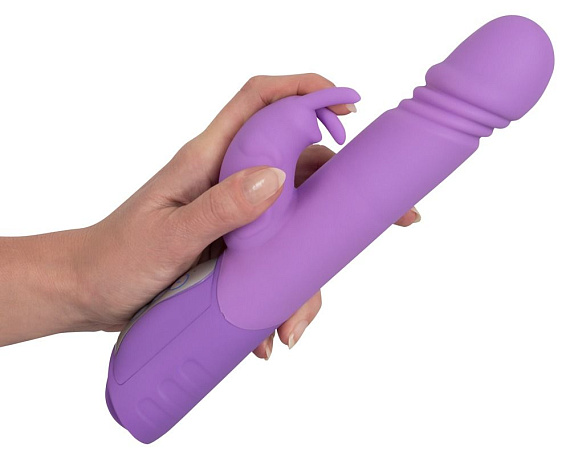 Фиолетовый вибратор Push Vibrator с возвратно-поступательными движениями - 25 см. от Intimcat