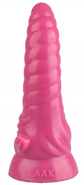 Розовая рельефная винтообразная анальная втулка - 20,5 см. - эластомер (полиэтилен гель)