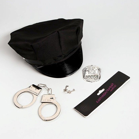 Эротический набор «Секс-полиция»: шапка, наручники, значок - фото 7