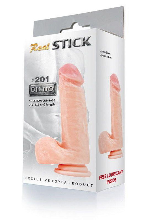 Фаллоимитатор-реалистик RealStick #201 - 19 см. - поливинилхлорид (ПВХ, PVC)